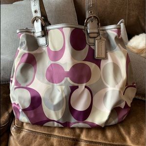 COACH multi color shoulder handbag
